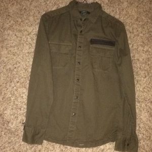 long sleeve, button-up.